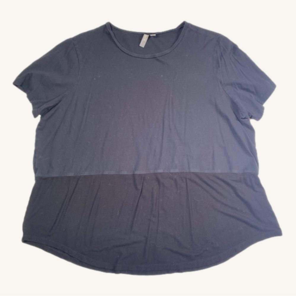 ASOS Black T-Shirt Top Ribbed Lose Fitted Size Large